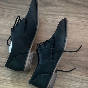 Black satin Women's Oxford Shoes